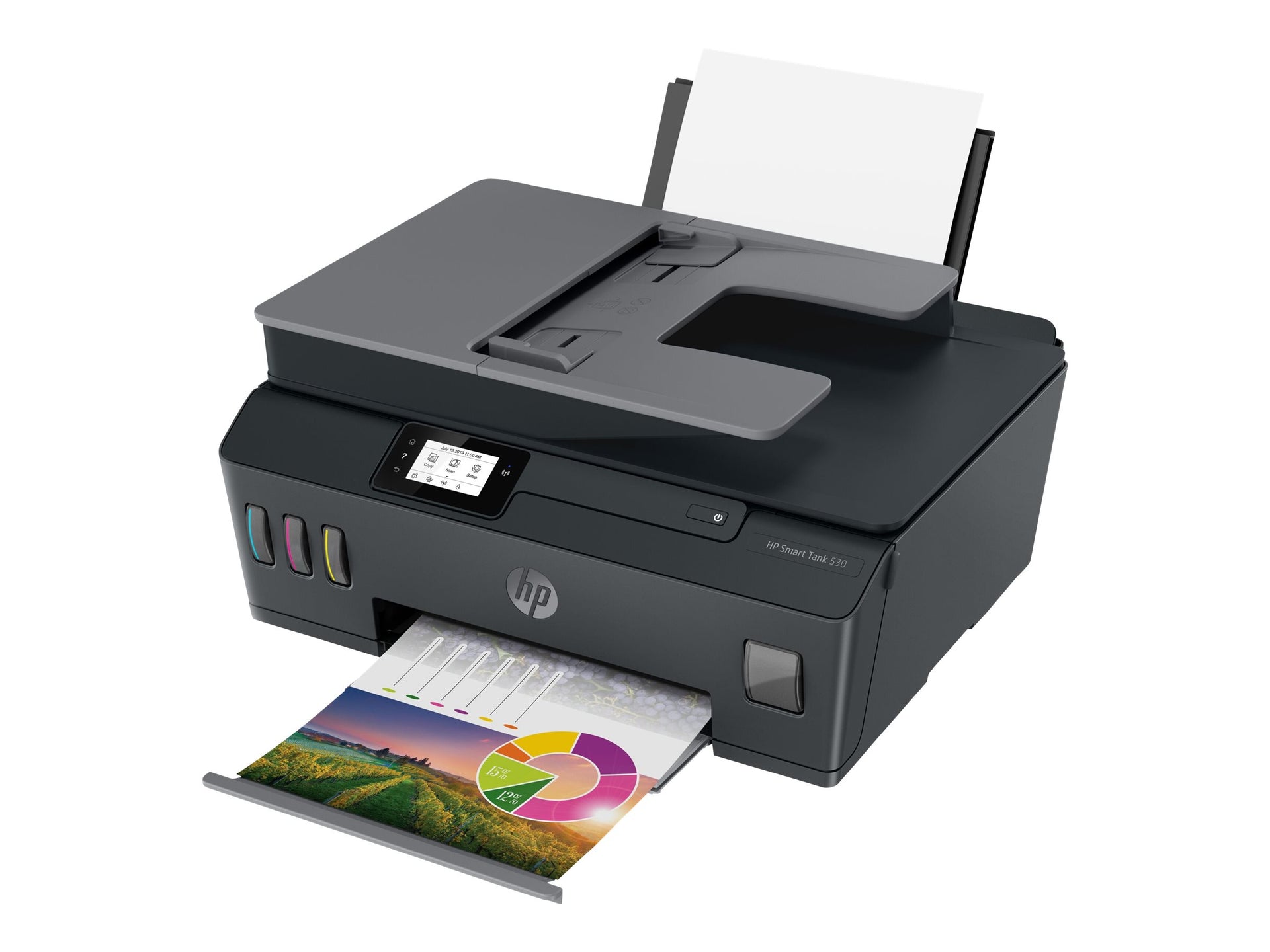 HP Smart Tank 530 - Impresora multifunción - color - chorro de tinta - Legal (216 x 356 mm) (original) - A4/Legal (material) - hasta 10 ppm (copiando) - hasta 11 ppm (impresión) - 100 hojas - USB 2.0, Wi-Fi(n), Bluetooth