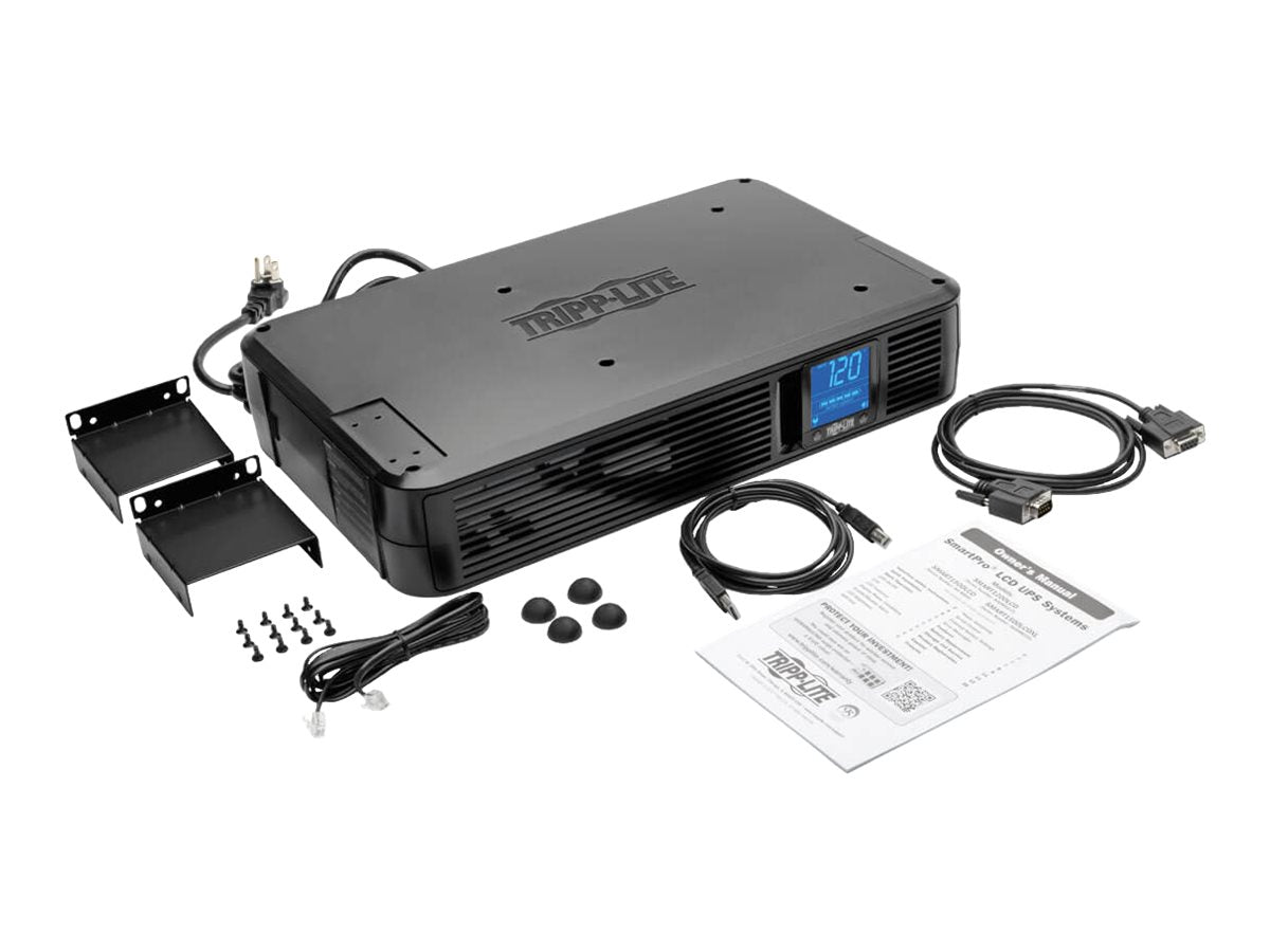 Eaton Tripp Lite Series UPS Smart LCD 1500VA 900W 120V Line-Interactive UPS - 8 Outlets, USB, DB9, 2U Rack/Tower Battery Backup - UPS - CA 120 V - 900 vatios - 1500 VA - conectores de salida: 8 - 2U - negro atractivo-5