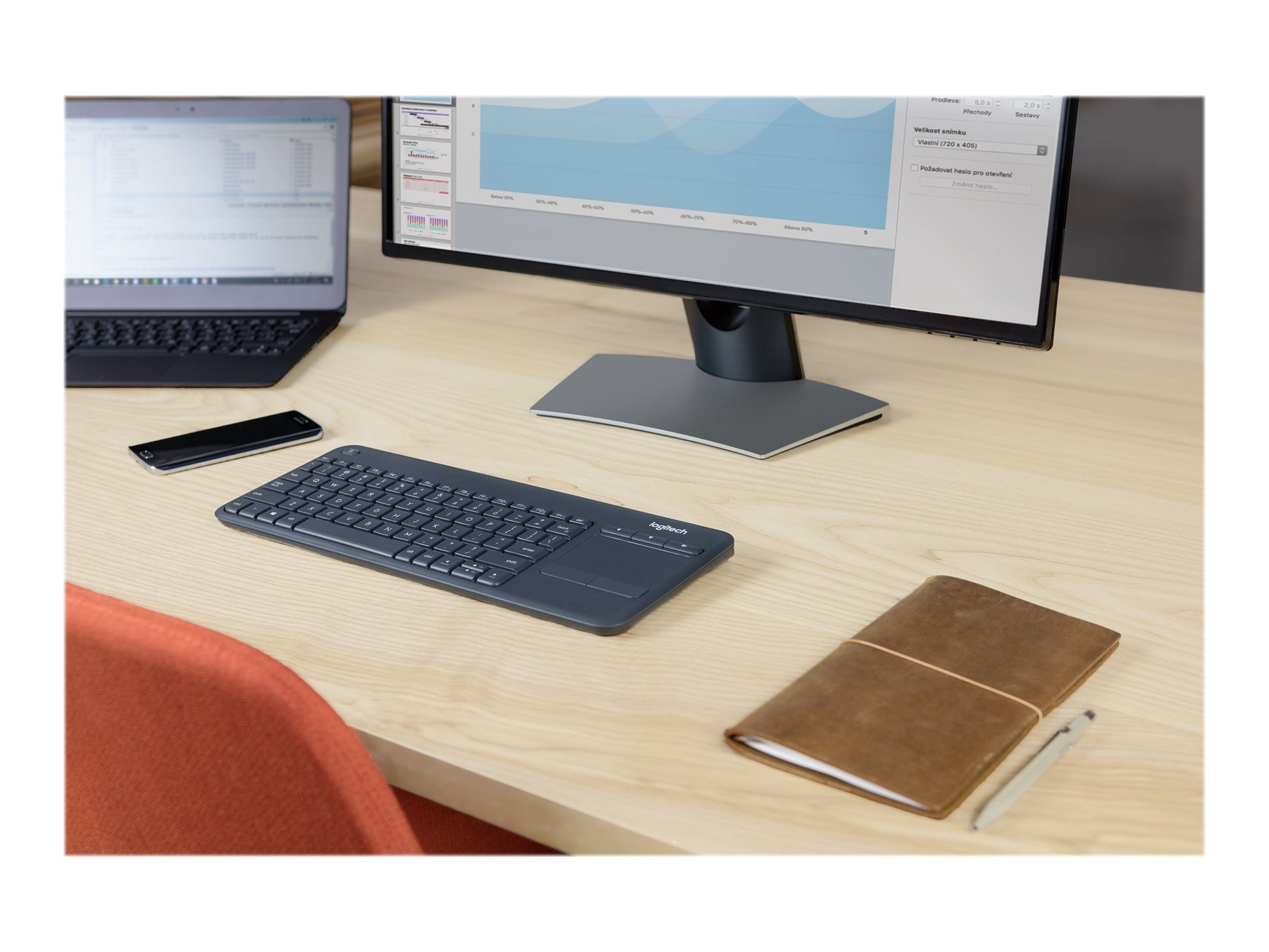 Logitech Wireless Touch Keyboard K400 Plus - Teclado - con panel táctil - inalámbrico - 2.4 GHz - negro-19