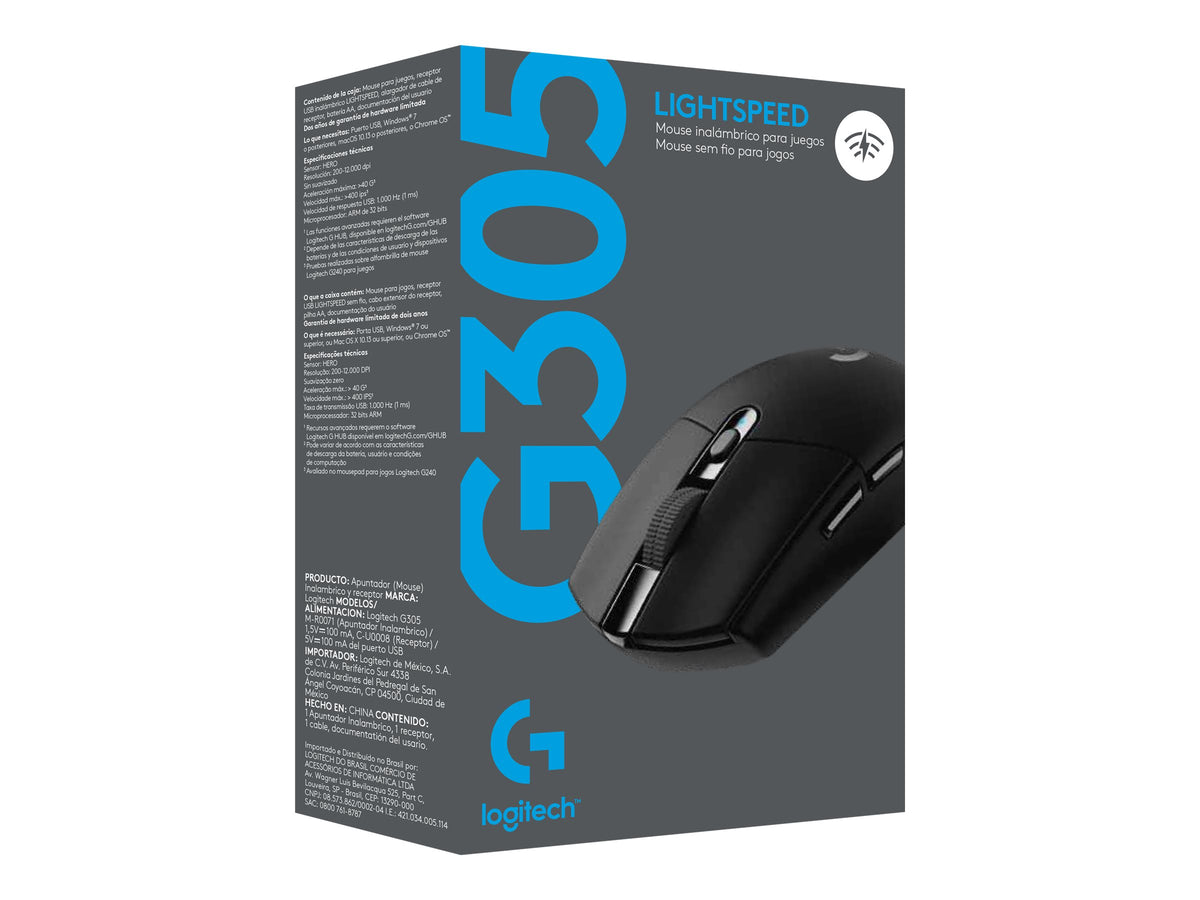 Logitech G G305 - Ratón - óptico - 6 botones - inalámbrico - 2.4 GHz - receptor inalámbrico USB - negro-11