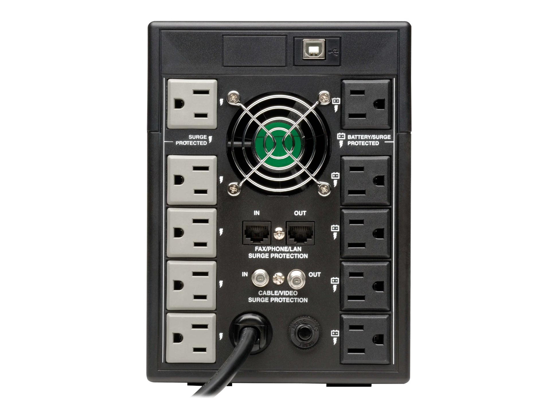 Eaton Tripp Lite Series UPS Smart LCD 120V 50/60Hz 1500VA 900W Line-Interactive AVR, Tower, Battery Back-Up LCD, USB, 10 Outlets - UPS - CA 120 V - 900 vatios - 1500 VA - USB - conectores de salida: 10-8