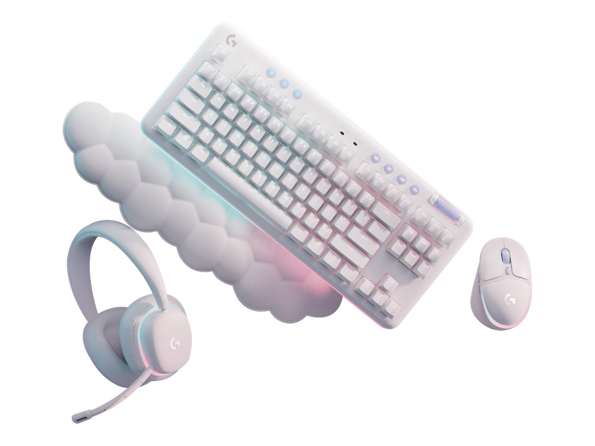 Logitech G713 Wired Gaming Keyboard, Tactile Switches (GX Brown), and Keyboard Palm Rest, White Mist - Teclado - sin teclado numérico - retroiluminación - USB - interruptor: GX Brown Tactile-6