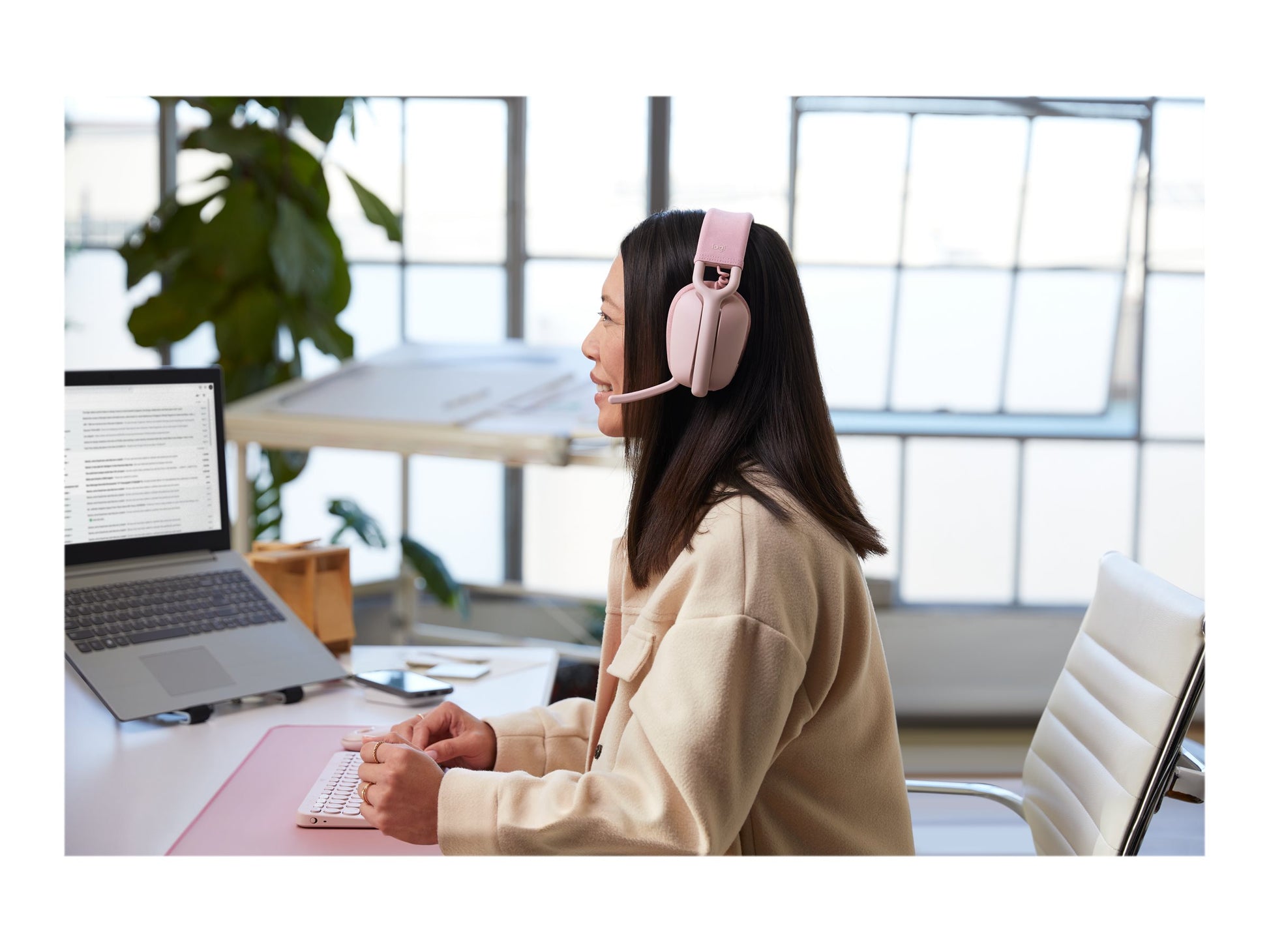 Logitech Zone Vibe 100 - Auricular - tamaño completo - Bluetooth - inalámbrico - rosa-12