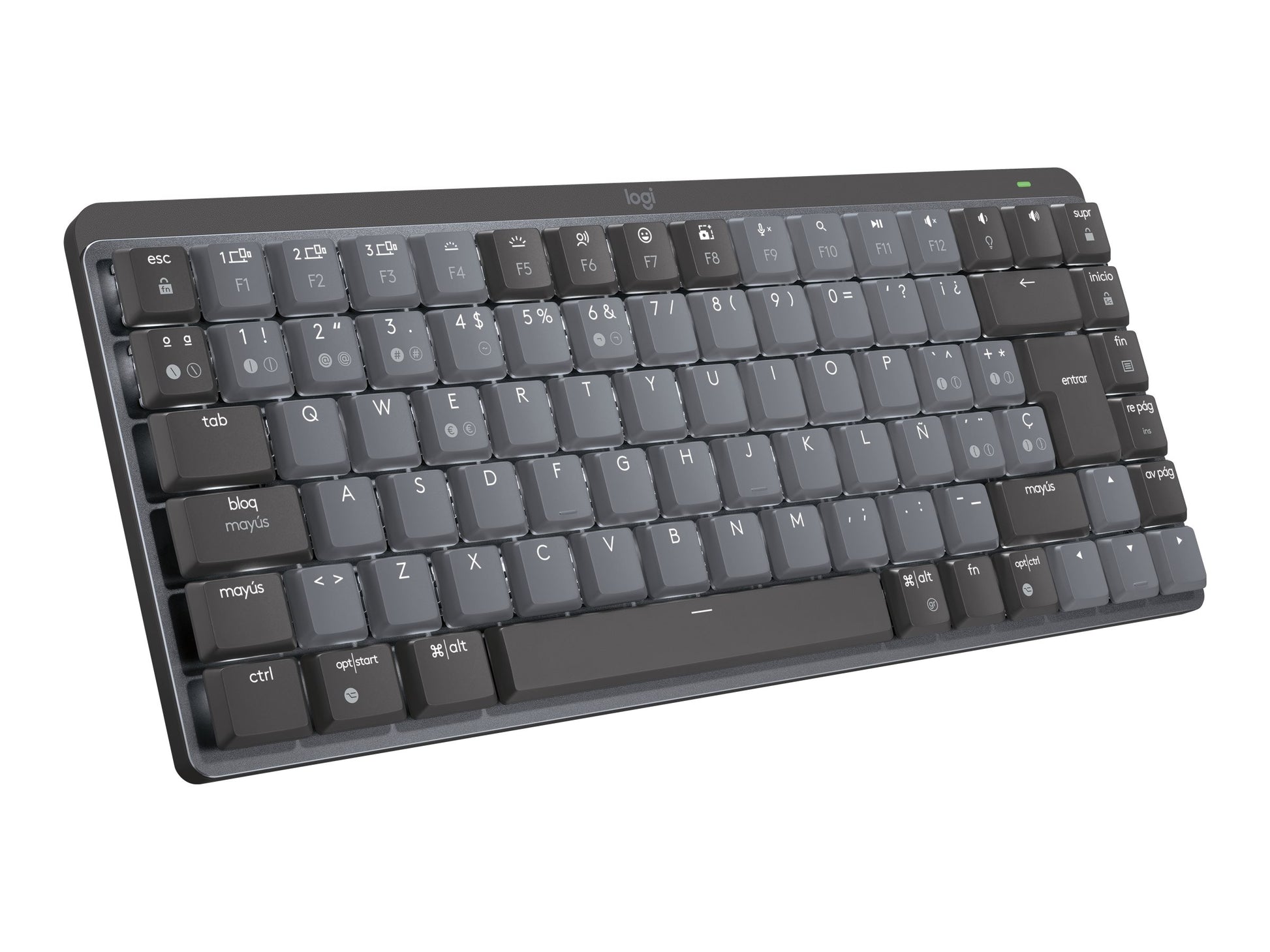 Logitech Master Series MX Mechanical Mini - Teclado - retroiluminación - inalámbrico - Bluetooth LE - QWERTY - español - interruptor: táctil silencioso - grafito-1