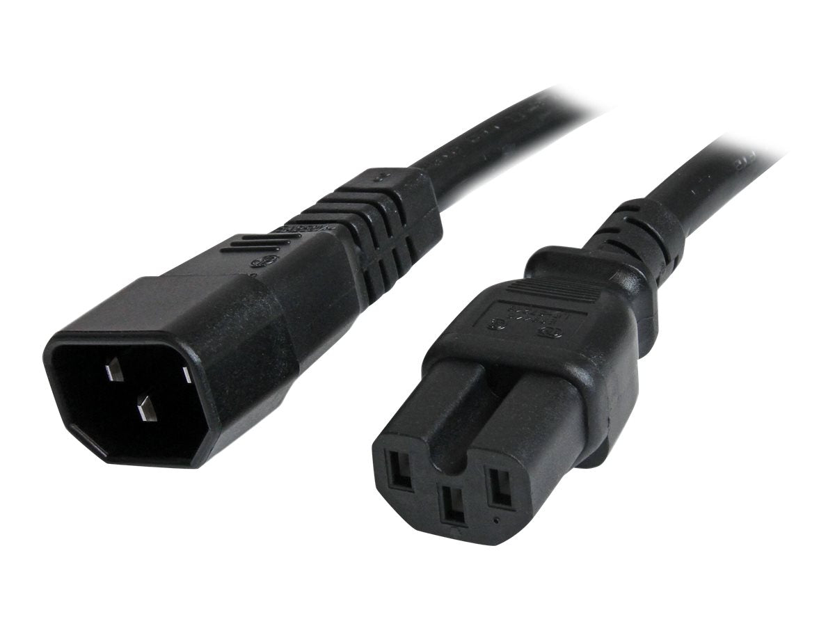 StarTech.com Cable 91cm 14 AWG Adaptador Jumper Bridge IEC C14 a IEC C15 para Servidor UPS - Cable de alimentación - IEC 60320 C14 a IEC 60320 C15 - CA 250 V - 90 cm - moldeado - negro-10