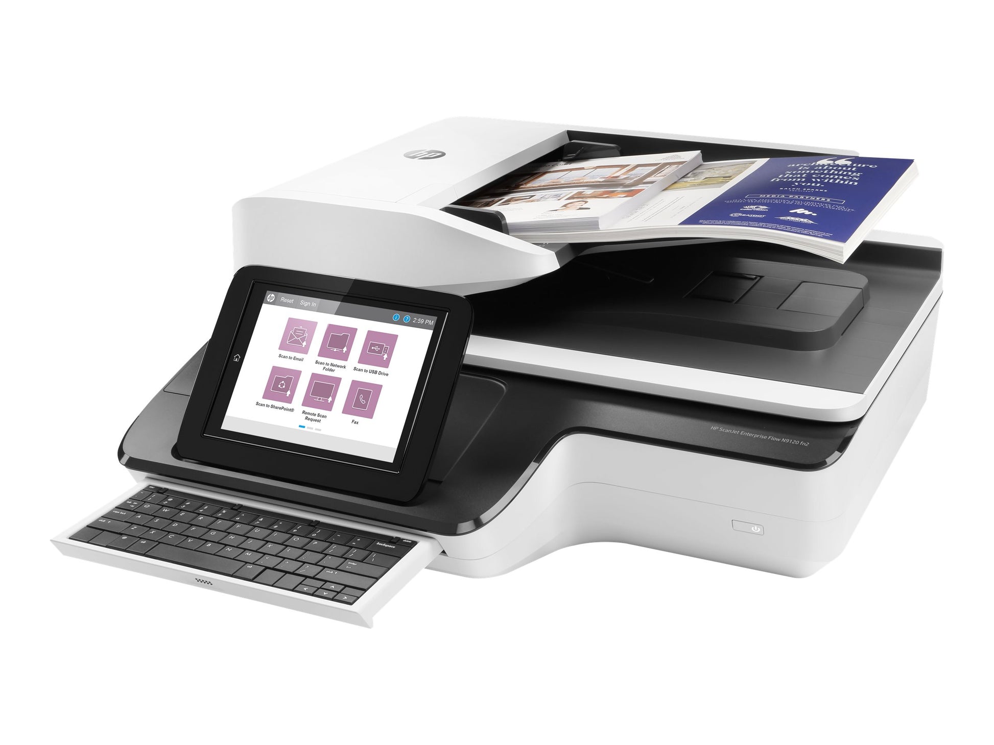 HP ScanJet Enterprise Flow N9120 fn2 - Escáner de documentos - plano: CCD / ADF: CIS - a dos caras - A3/Ledger - 600 ppp x 600 ppp - hasta 120 ppm (mono) / hasta 120 ppm (color) - Alimentador automático de documentos (ADF) (200 hojas) - hasta 20000 explor-13
