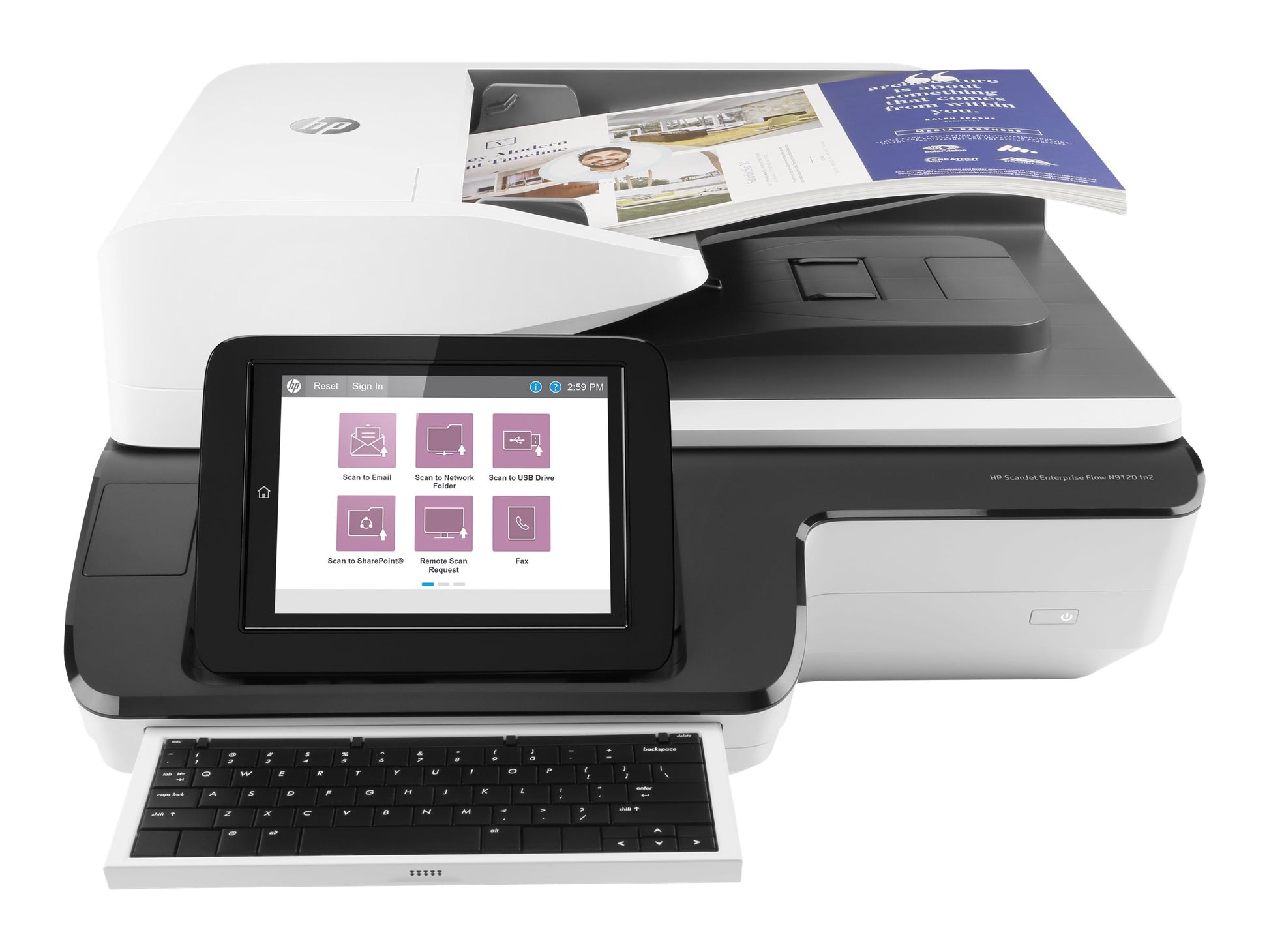 HP ScanJet Enterprise Flow N9120 fn2 - Escáner de documentos - plano: CCD / ADF: CIS - a dos caras - A3/Ledger - 600 ppp x 600 ppp - hasta 120 ppm (mono) / hasta 120 ppm (color) - Alimentador automático de documentos (ADF) (200 hojas) - hasta 20000 explor-16