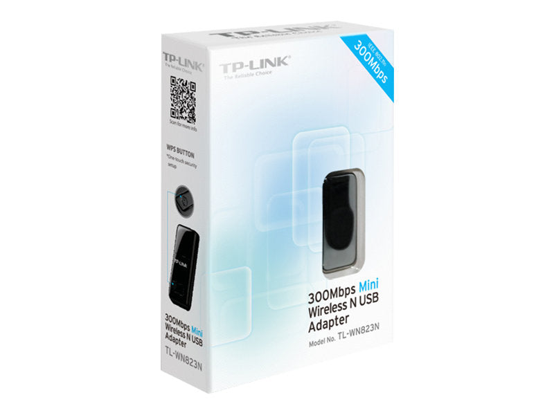 TP-Link TL-WN823N - Adaptador de red - 802.11b/g/n - Velocidad 300 Mbps a 2.4 GHz-USB 2.0-Botón WPS-2