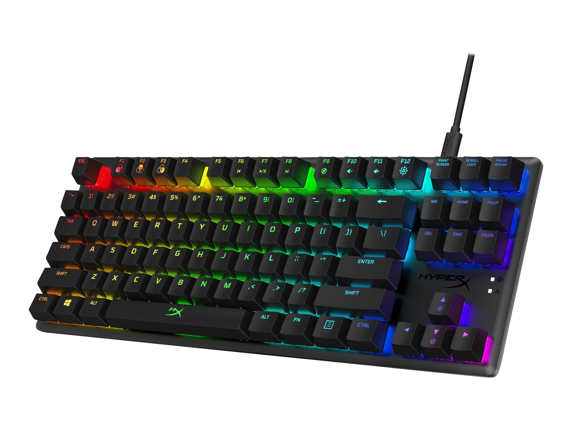 HyperX Alloy Origins Core - Teclado - retroiluminación - USB-C - QWERTY - EE. UU. - interruptor: HyperX Aqua - negro-20