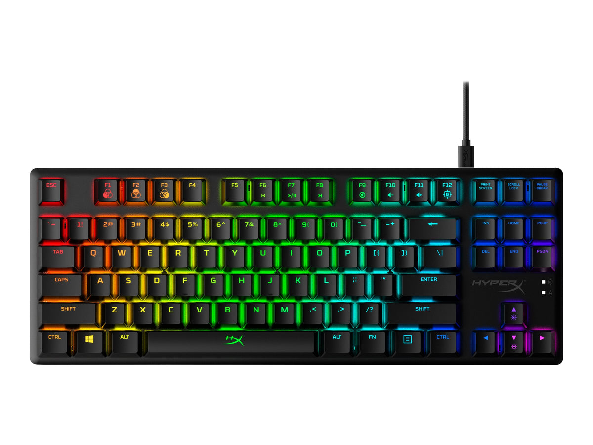HyperX Alloy Origins Core - Teclado - retroiluminación - USB-C - QWERTY - EE. UU. - interruptor: HyperX Aqua - negro-11
