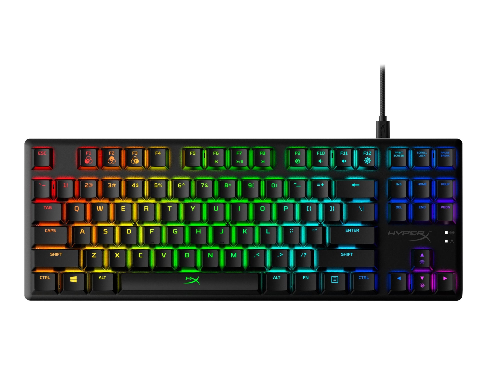 HyperX Alloy Origins Core - Teclado - retroiluminación - USB-C - QWERTY - EE. UU. - interruptor: HyperX Aqua - negro-3