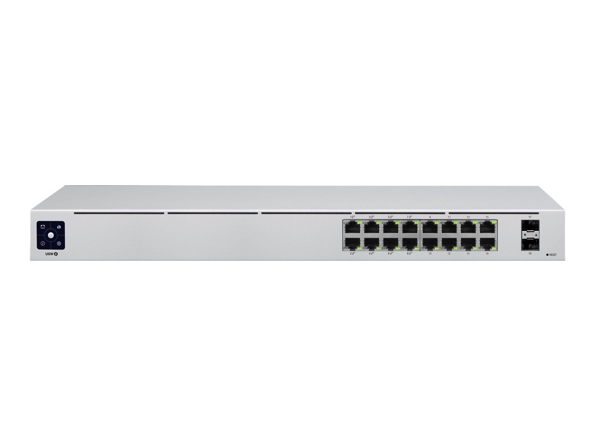 Ubiquiti UniFi Switch USW-16-POE - Conmutador - Gestionado - 16 x 10/100/1000 (8 PoE+) + 2 x Gigabit SFP - montaje en rack, sobremesa - PoE+ (42 W)-7