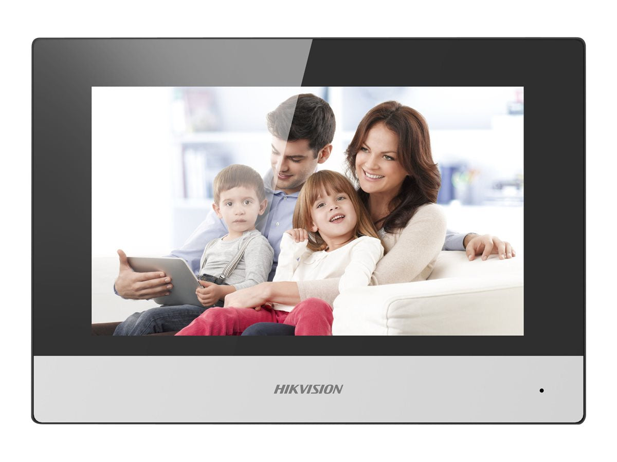 Hikvision DS-KH6320-WTE1 - Sistema de intercomunicación de vídeo - inalámbrico, cableado (LAN 10/100, 802.11b, 802.11g, 802.11n) - 7" monitor LCD-3