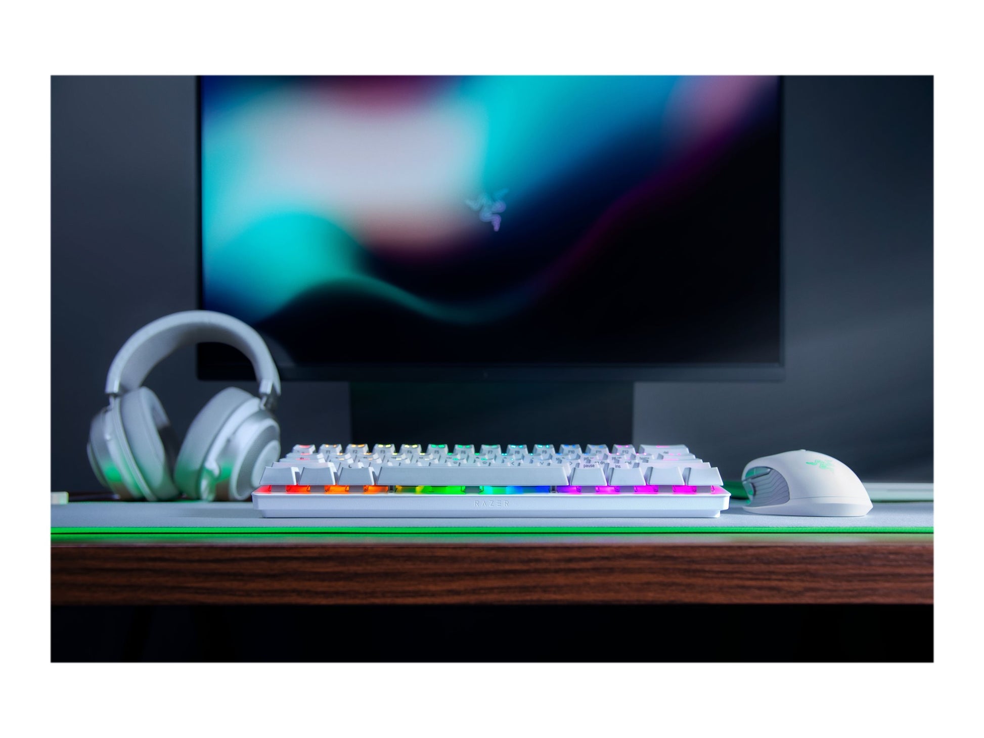Razer Huntsman Mini - Teclado - retroiluminación - USB - EE. UU. - interruptor: Razer Clicky Optical Purple - mercurio-4