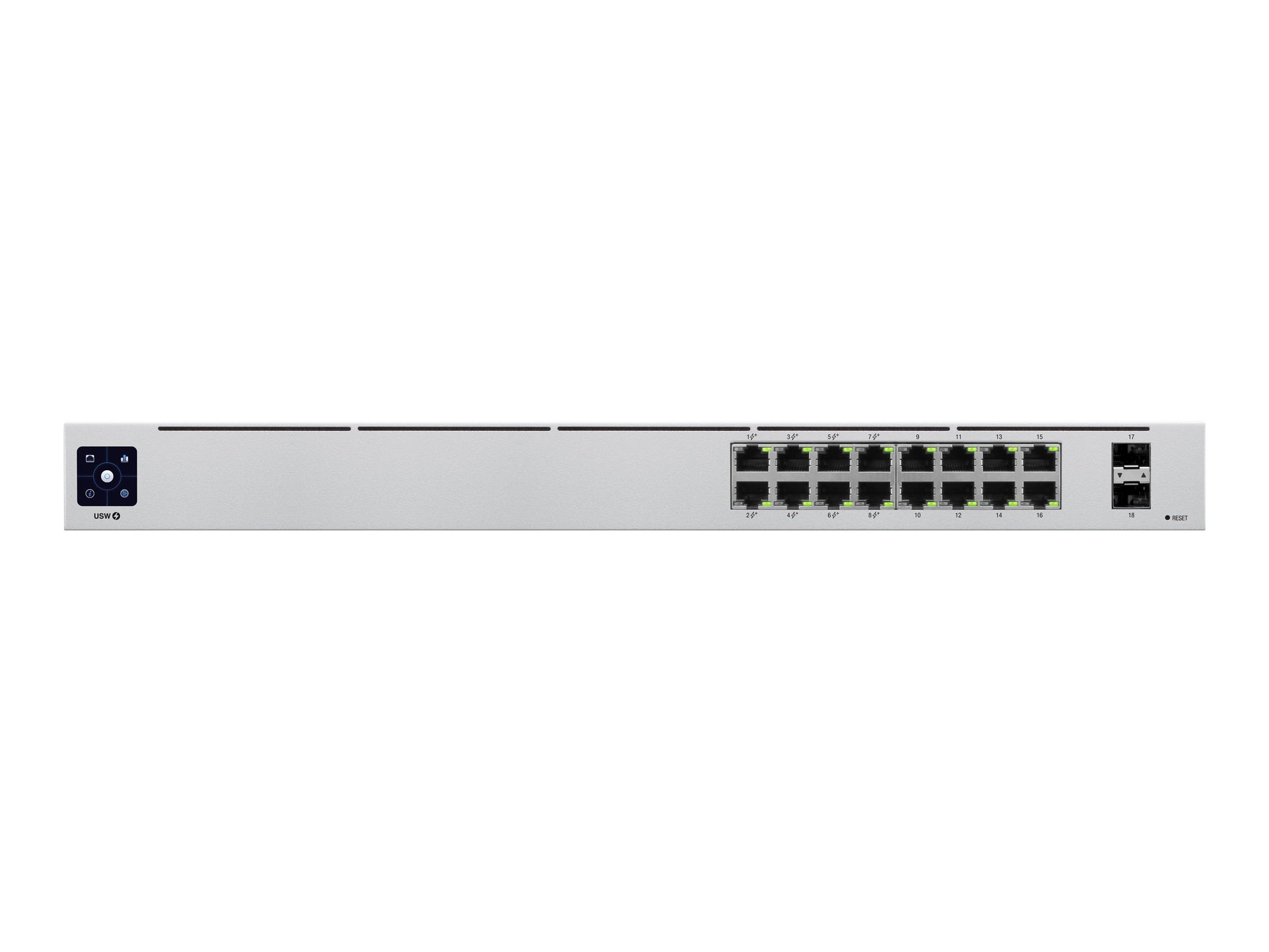 Ubiquiti UniFi Switch USW-16-POE - Conmutador - Gestionado - 16 x 10/100/1000 (8 PoE+) + 2 x Gigabit SFP - montaje en rack, sobremesa - PoE+ (42 W)-12