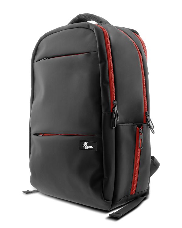 Xtech Insurgent XTB-507 Mochila para laptop 16.5” y accesorios de videojuegos - Nylon durable - Gaming   - Color Negro y Rojo - Bolsillo Antirrobo - Panel posterior acolchado con tecnología de ventilación Airflow-1