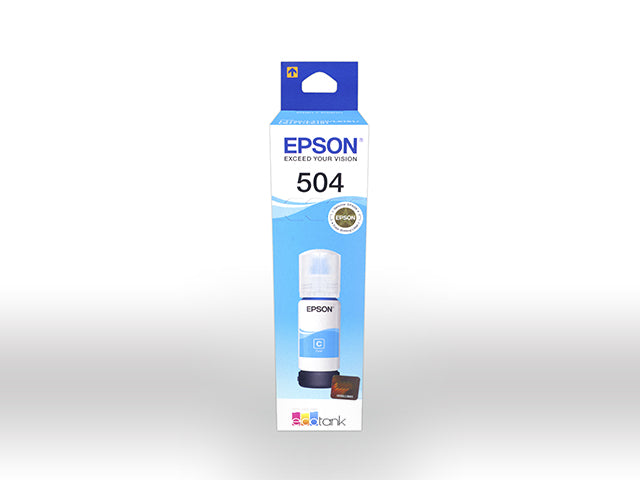 Epson 504 - 70 ml - cián - original - recarga de tinta - para EcoTank L4150, L4260, L6161, L6171, L6191, L6270-1