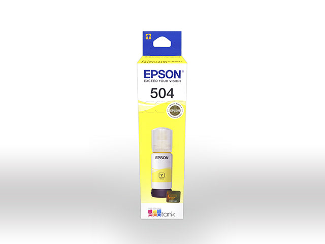 Epson 504 - 70 ml - amarillo - original - recarga de tinta - para EcoTank L4150, L4260, L6161, L6171, L6191, L6270-4