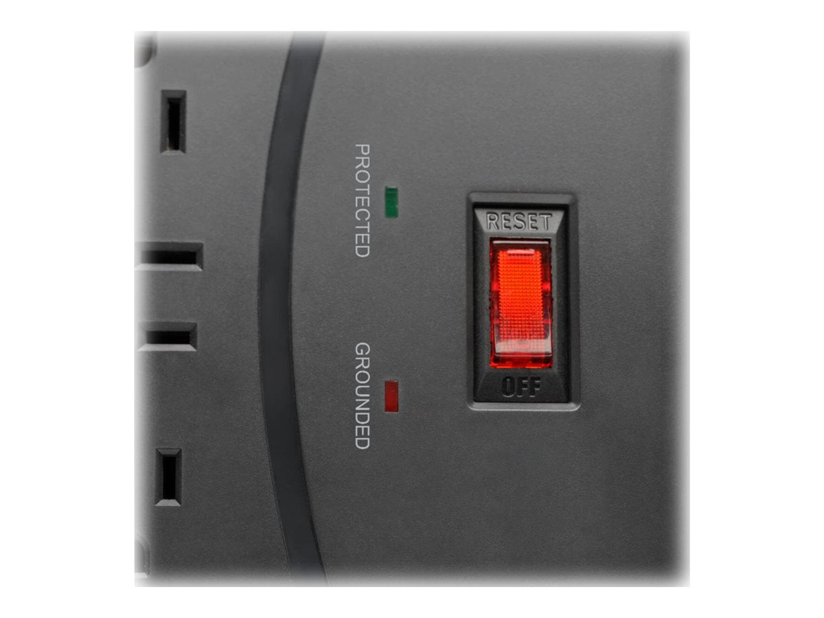 Eaton Tripp Lite Series 12-Outlet Surge Protector Power Strip 8 ft. Cord, 4320 Joules, Tel/Modem/Coax Protection, 2 USB Ports, Black - Protector contra sobretensiones - 15 A - CA 120 V - 1800 vatios - conectores de salida: 14 - 2.44 m cable - gris oscuro-12