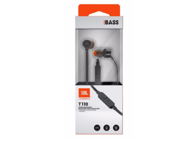 JBL T110 - Auriculares internos con micro - en oreja - cableado - conector de 3,5 mm - negro-10