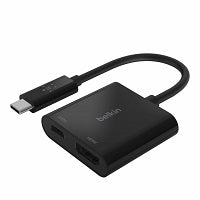 Belkin USB-C to HDMI + Charge Adapter - Adaptador de vídeo - 24 pin USB-C macho a HDMI, USB-C (solo alimentación) hembra - negro - compatibilidad con 4K, USB Power Delivery (60W)-2