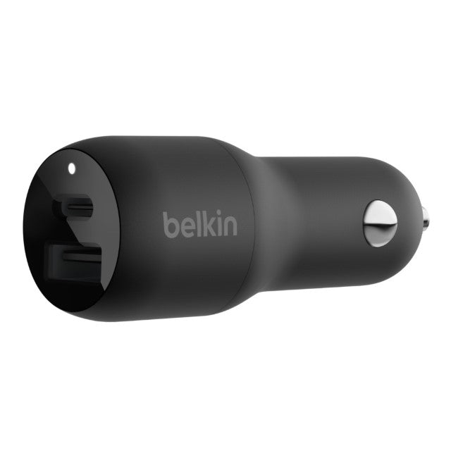 Belkin BOOST UP Dual Car Charger with PPS 37W - Adaptador de corriente para el coche - 37 vatios - PD 3.0 - 2 conectores de salida (USB, 24 pin USB-C)-1