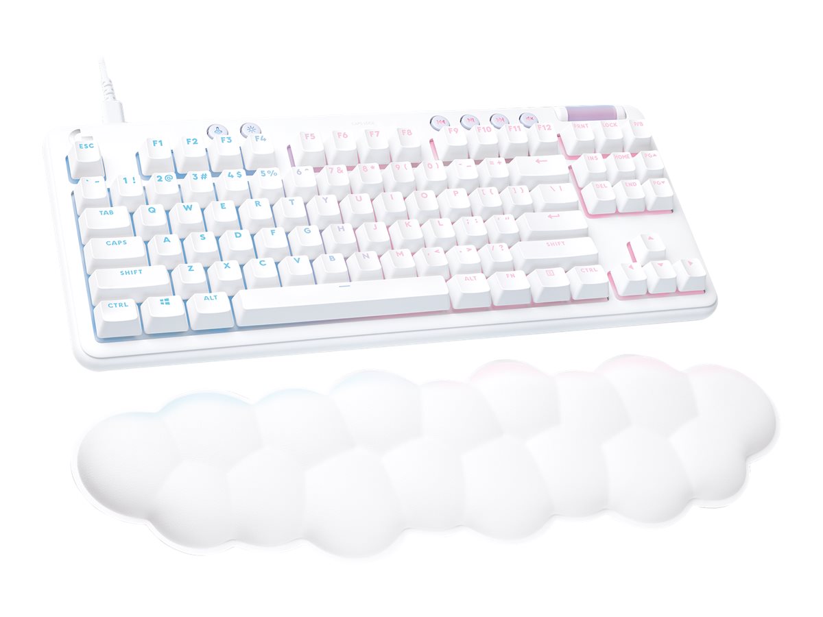 Logitech G713 Wired Gaming Keyboard, Tactile Switches (GX Brown), and Keyboard Palm Rest, White Mist - Teclado - sin teclado numérico - retroiluminación - USB - interruptor: GX Brown Tactile-3