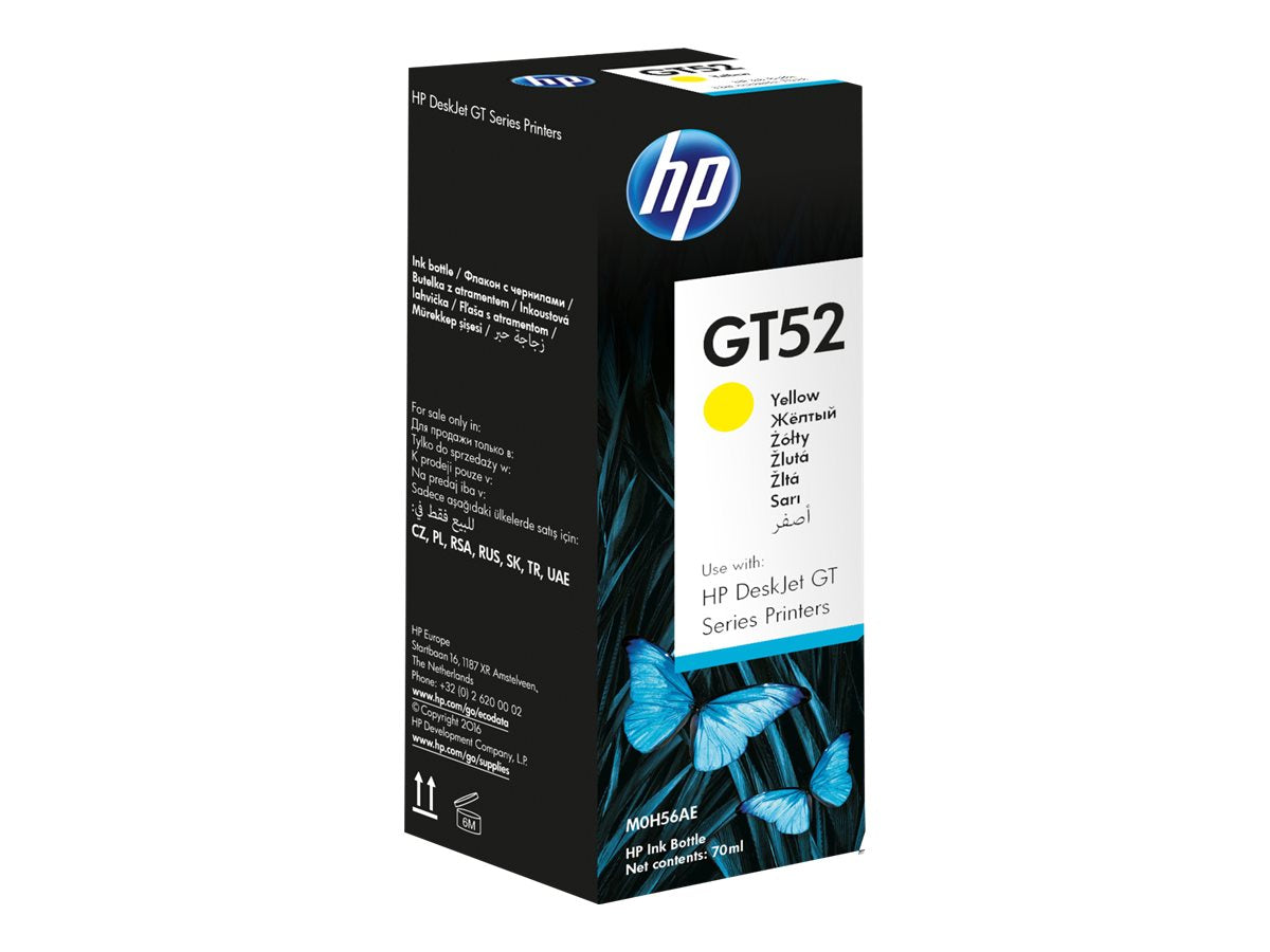 HP GT52 - 70 ml - amarillo - original - recarga de tinta - para HP 11X, 31X; Deskjet GT 58XX; Smart Tank 500, 51X, 530, 6001, 615, 70XX, 73XX, 76XX-1
