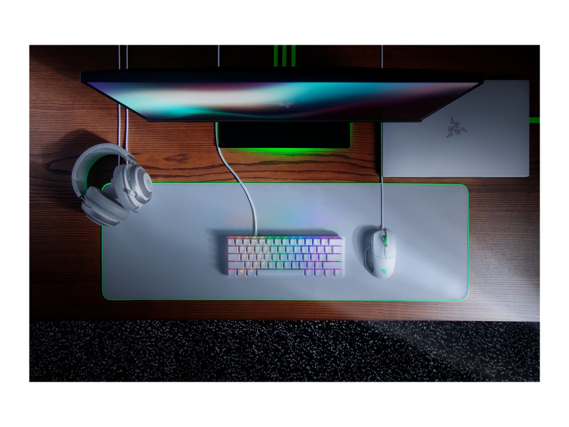 Razer Huntsman Mini - Teclado - retroiluminación - USB - EE. UU. - interruptor: Razer Clicky Optical Purple - mercurio-12
