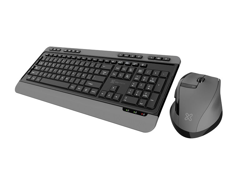 Klip Xtreme - Keyboard and mouse set - Spanish - Wireless - 2.4 GHz - Black and gray-1