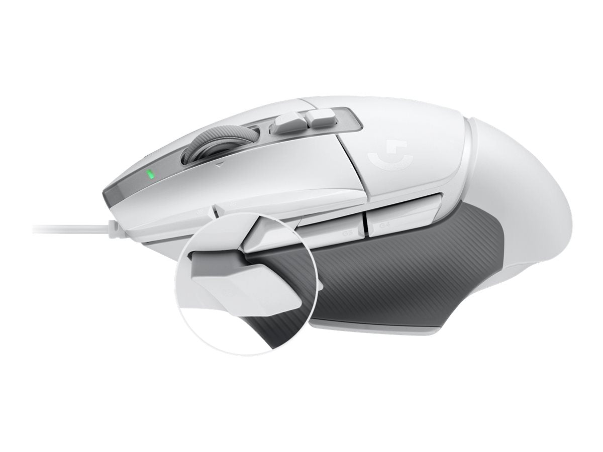 Logitech G502 X Wired Gaming Mouse - LIGHTFORCE hybrid optical-mechanical primary switches, HERO 25K gaming sensor, compatible with PC - macOS/Windows - White - Ratón - óptico - cableado - USB - blanco-19