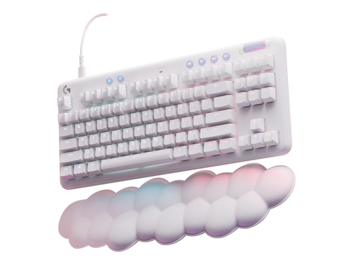 Logitech G713 Wired Gaming Keyboard, Tactile Switches (GX Brown), and Keyboard Palm Rest, White Mist - Teclado - sin teclado numérico - retroiluminación - USB - interruptor: GX Brown Tactile-9