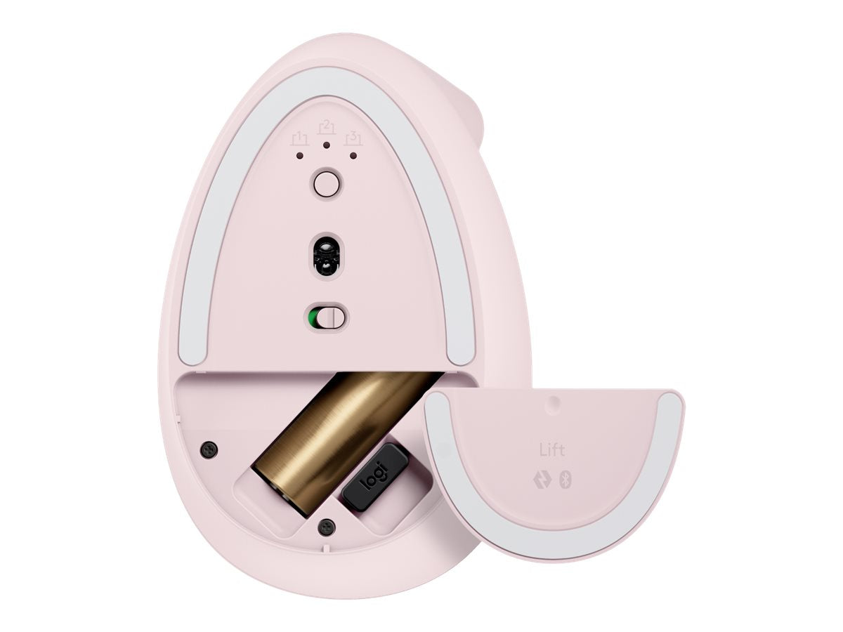 Logitech Lift Vertical Ergonomic Mouse - Ratón vertical - ergonómico - 6 botones - inalámbrico - 2.4 GHz, Bluetooth - receptor de USB Logitech Logi Bolt - rosa-17