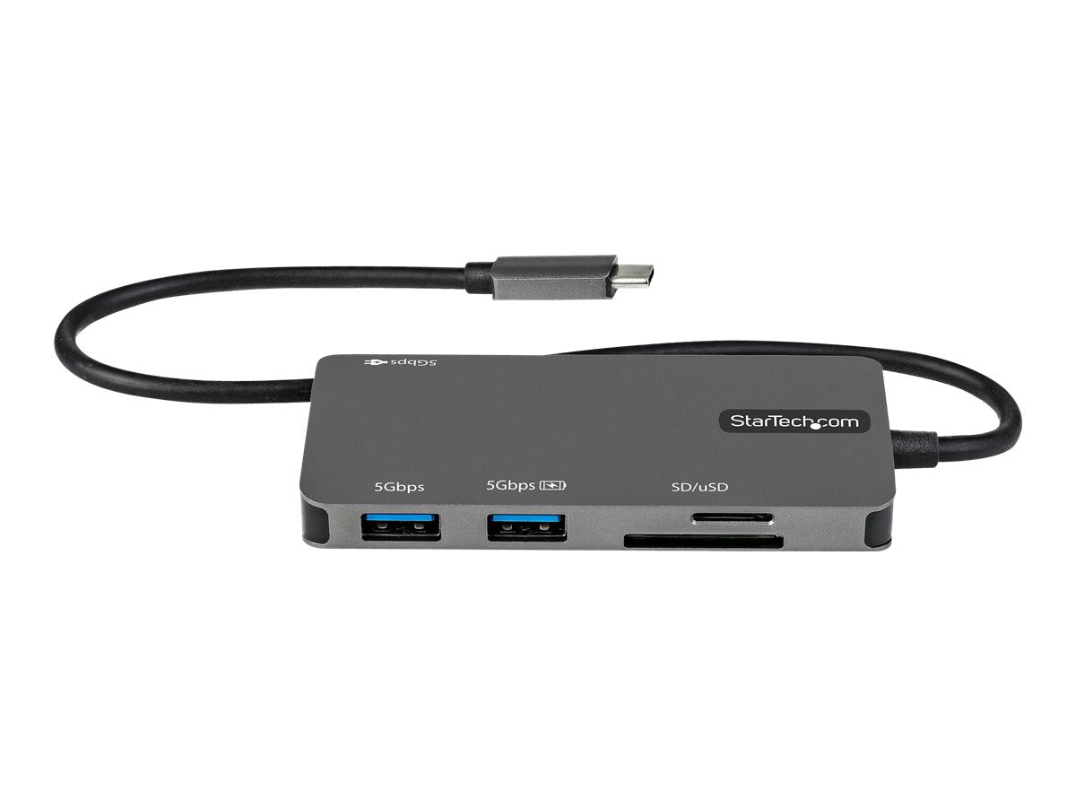 StarTech.com Adaptador Multipuertos USB C - USB C a HDMI de 4K - 100W de Entrega de Alimentación PD - SD - MicroSD - Hub Ladrón USB 3.0 de 3 Puertos - Dock USB Tipo C - con Cable de 30cm (DKT30CHSDPD) - Estación de conexión - USB-C / Thunderbolt 3 - HDMI-13