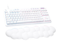 Logitech G713 Wired Gaming Keyboard, Tactile Switches (GX Brown), and Keyboard Palm Rest, White Mist - Teclado - sin teclado numérico - retroiluminación - USB - interruptor: GX Brown Tactile-5