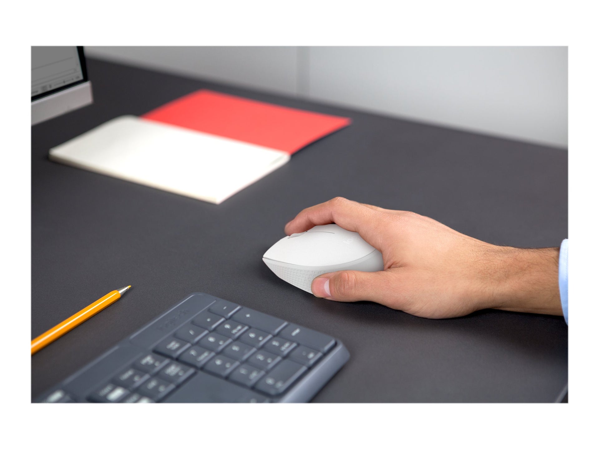 Logitech M170 Wireless Mouse, Ambidextrous, Off-white - Ratón - diestro y zurdo - óptico - 3 botones - inalámbrico - 2.4 GHz - receptor inalámbrico USB - blanco hueso