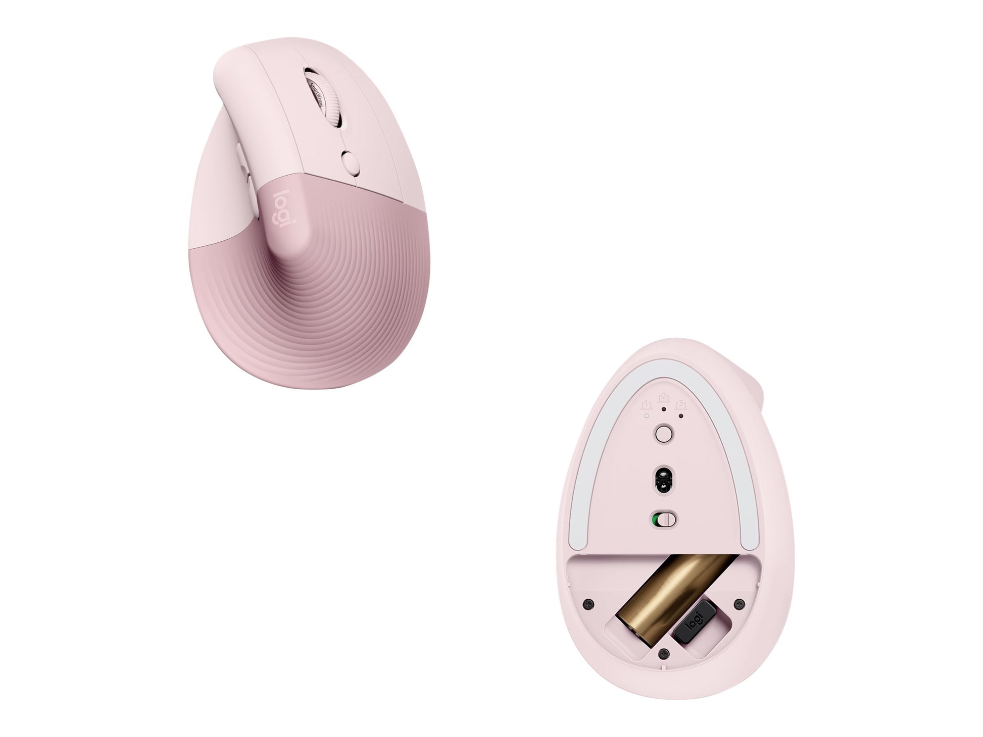 Logitech Lift Vertical Ergonomic Mouse - Ratón vertical - ergonómico - 6 botones - inalámbrico - 2.4 GHz, Bluetooth - receptor de USB Logitech Logi Bolt - rosa-2