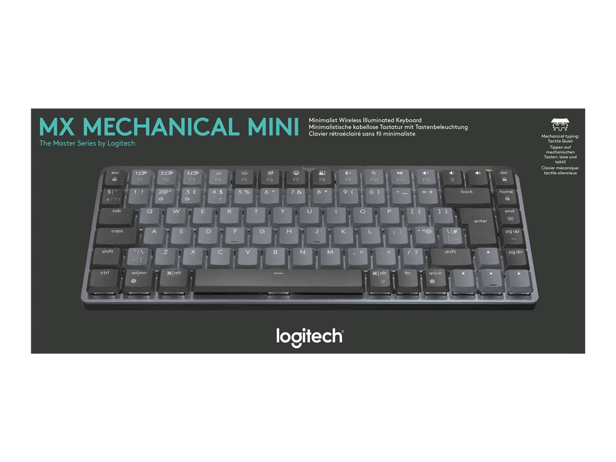 Logitech Master Series MX Mechanical Mini - Teclado - retroiluminación - inalámbrico - Bluetooth LE - QWERTY - español - interruptor: táctil silencioso - grafito-9