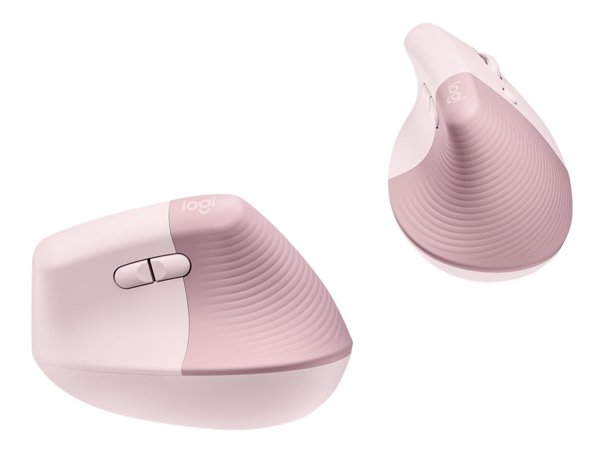 Logitech Lift Vertical Ergonomic Mouse - Ratón vertical - ergonómico - 6 botones - inalámbrico - 2.4 GHz, Bluetooth - receptor de USB Logitech Logi Bolt - rosa-11