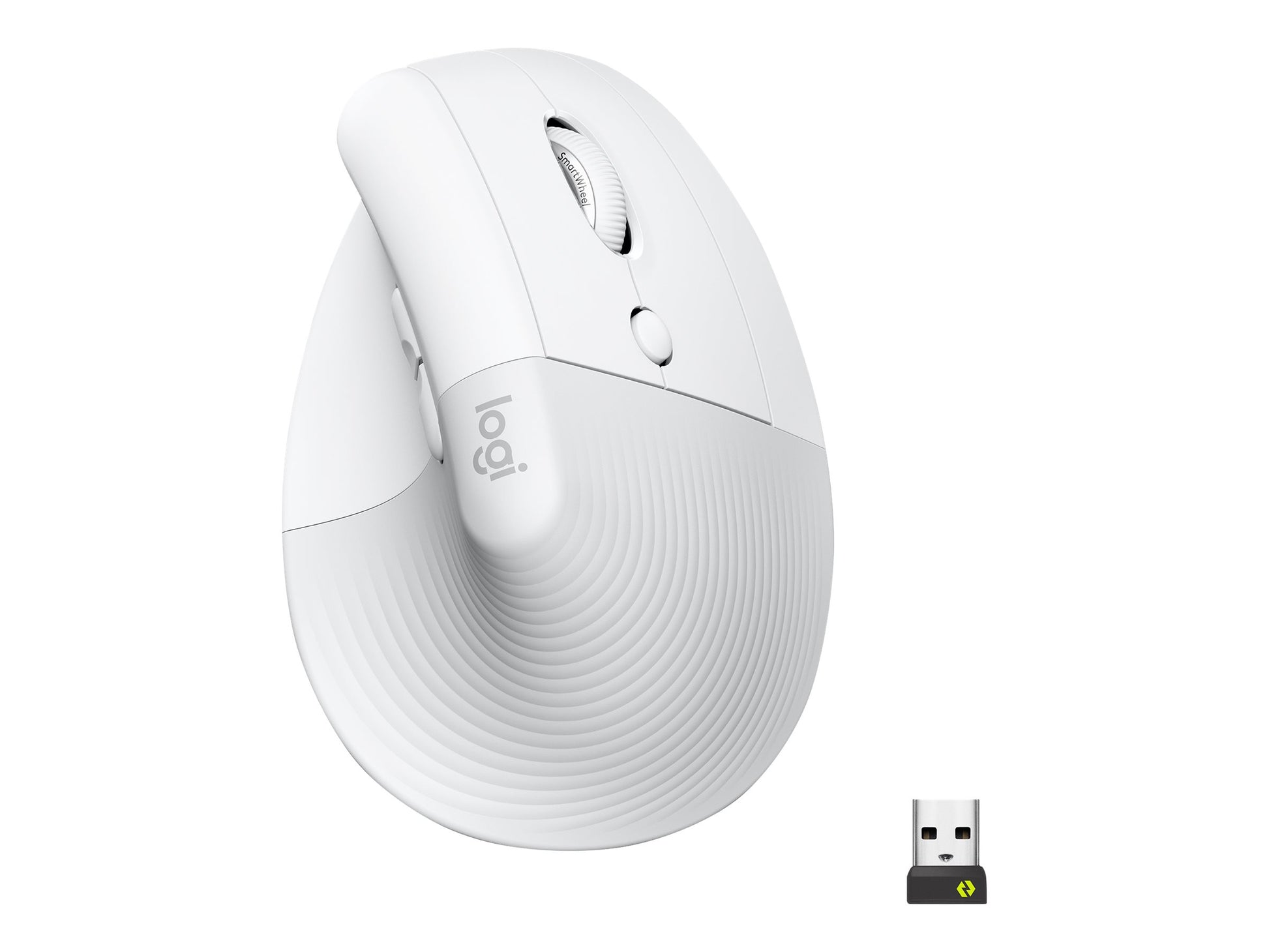 Logitech Lift Vertical Ergonomic Mouse - Ratón vertical - ergonómico - 6 botones - inalámbrico - 2.4 GHz, Bluetooth - receptor de USB Logitech Logi Bolt - blanco hueso-4