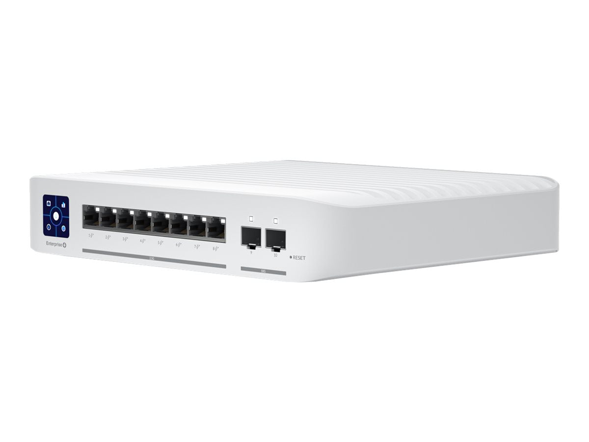 Ubiquiti UniFi Enterprise - Conmutador - L3 - Gestionado - 8 x 10/100/1000/2.5G (PoE+) + 2 x 1 Gigabit / 10 Gigabit SFP+ (enlace ascendente) - sobremesa - PoE+ (120 W)