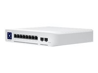 Ubiquiti UniFi Enterprise - Conmutador - L3 - Gestionado - 8 x 10/100/1000/2.5G (PoE+) + 2 x 1 Gigabit / 10 Gigabit SFP+ (enlace ascendente) - sobremesa - PoE+ (120 W)