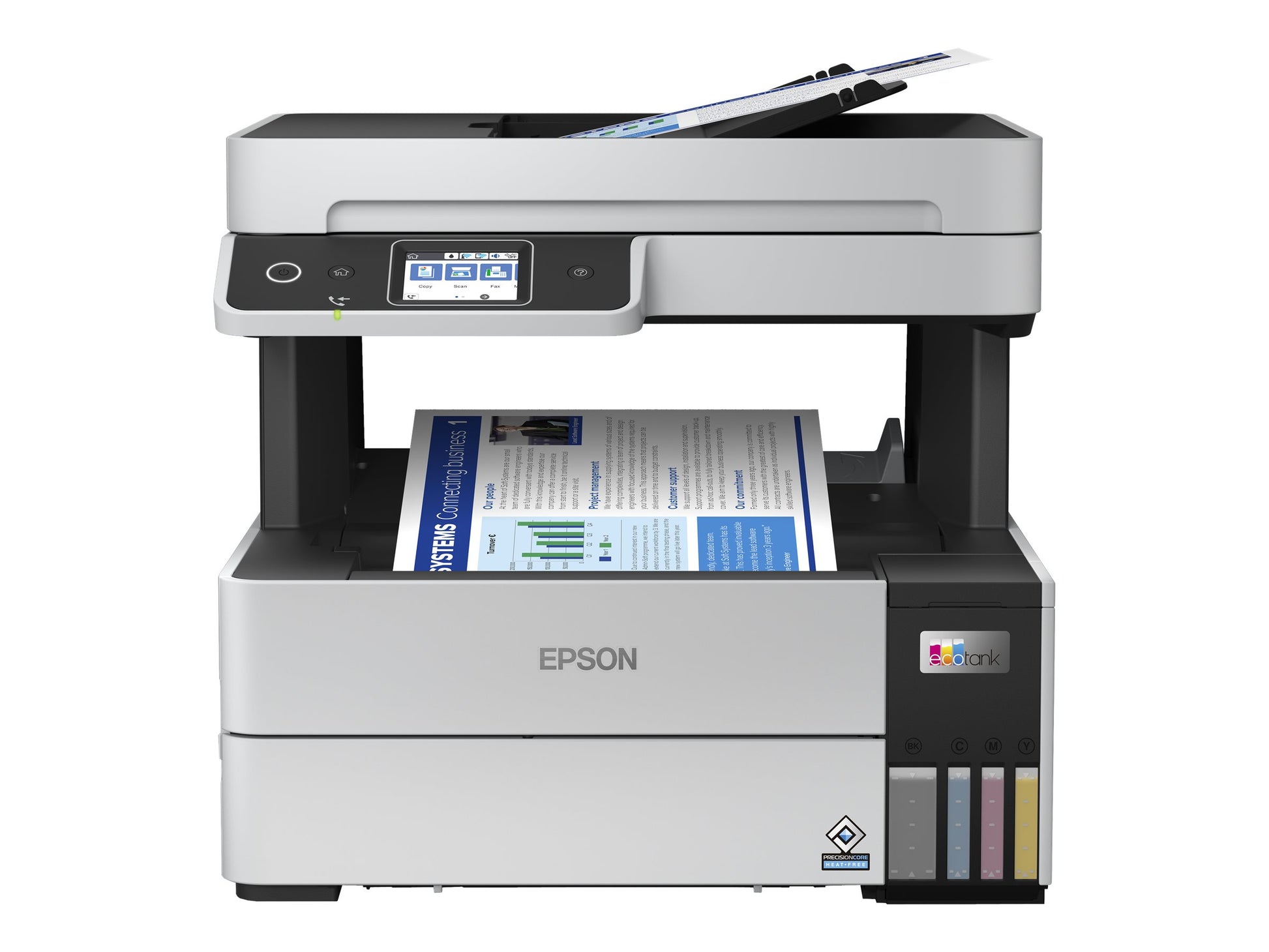 Epson EcoTank L6490 - Impresora multifunción - color - chorro de tinta - rellenable - 216 x 300 mm (original) - A4/Legal (material) - hasta 12 ppm (copiando) - hasta 17 ppm (impresión) - 250 hojas - 33.6 Kbps - LAN, USB 3.0, Wi-Fi(ac)-12
