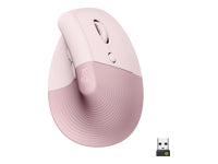 Logitech Lift Vertical Ergonomic Mouse - Ratón vertical - ergonómico - 6 botones - inalámbrico - 2.4 GHz, Bluetooth - receptor de USB Logitech Logi Bolt - rosa-13