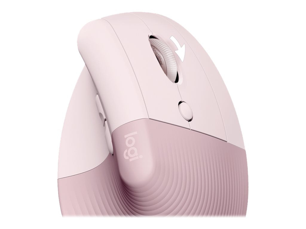 Logitech Lift Vertical Ergonomic Mouse - Ratón vertical - ergonómico - 6 botones - inalámbrico - 2.4 GHz, Bluetooth - receptor de USB Logitech Logi Bolt - rosa-19