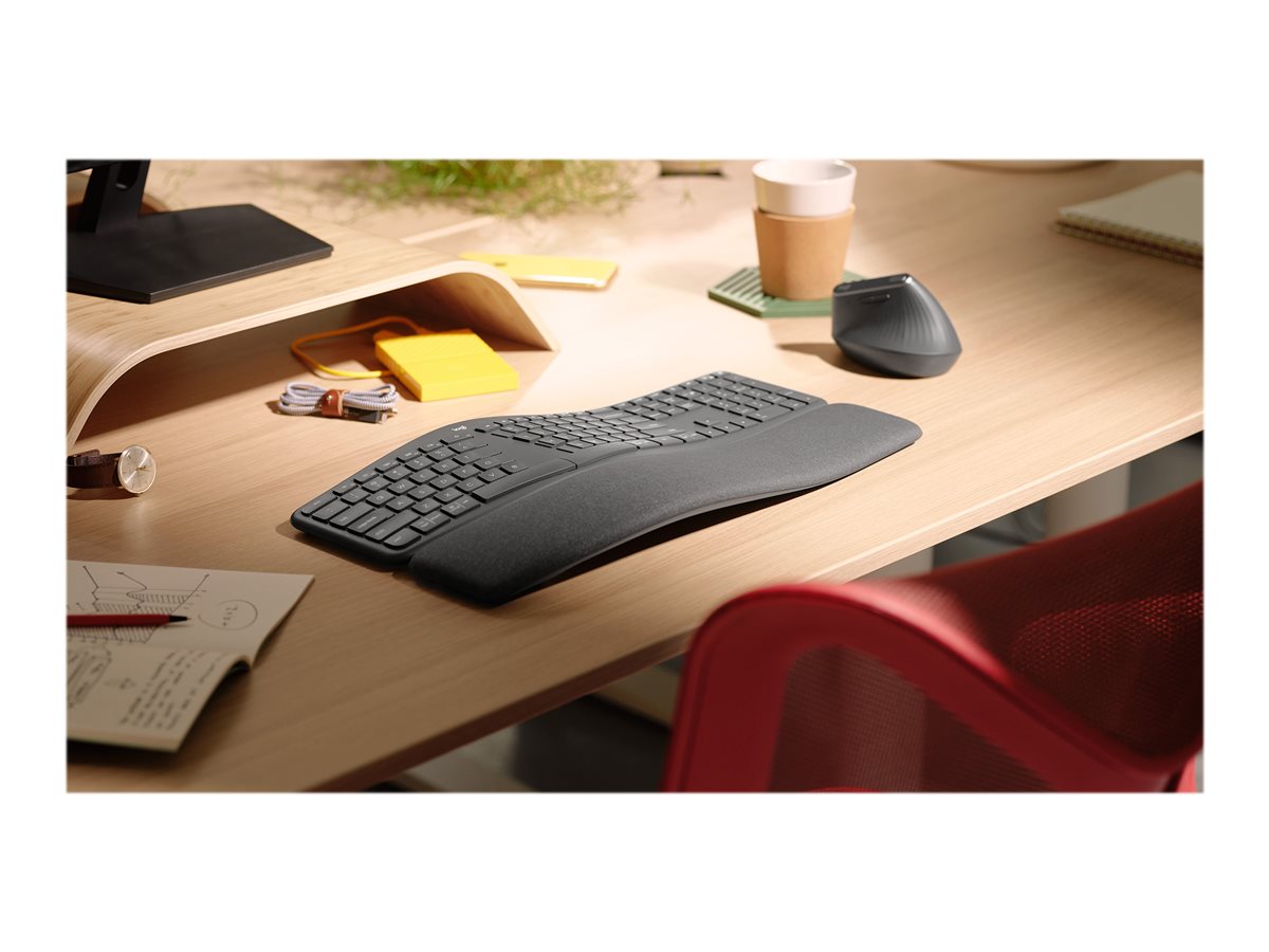 Logitech ERGO K860 - Teclado - inalámbrico - 2.4 GHz, Bluetooth 5.0 - grafito-20