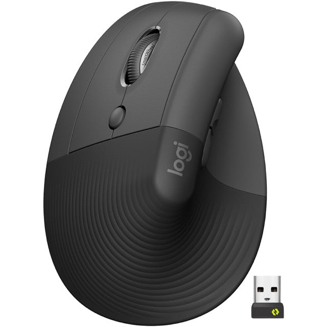 Logitech Lift Left Vertical Ergonomic Mouse - Ratón vertical - ergonómico - zurdo - 6 botones - inalámbrico - 2.4 GHz, Bluetooth - receptor de USB Logitech Logi Bolt - grafito-5