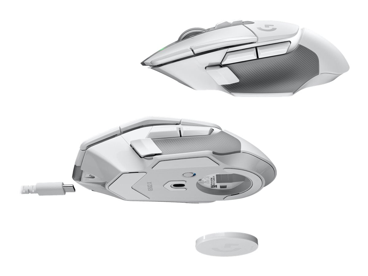 Logitech G G502 X LIGHTSPEED - Ratón - óptico - inalámbrico - 2.4 GHz - receptor USB de Logitech LIGHTSPEED - blanco-10