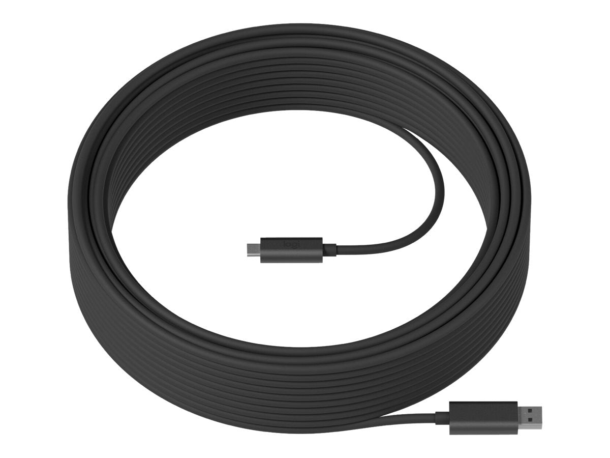 Logitech Strong - Cable USB - USB Tipo A (M) a 24 pin USB-C (M) - USB 3.1 - 10 m - plenum, Active Optical Cable (AOC) - para Room Solution Huddle, Large-4