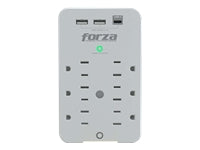 Forza FWT-631USBC - Protector contra sobretensiones (montaje en pared) - CA 125 V - 1875 vatios - conectores de salida: 6 - blanco-14
